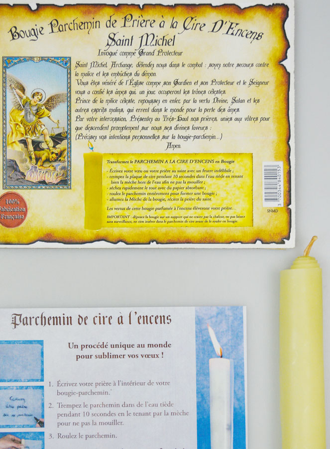 Bougie Parchemin de Prière à La Cire d'Encens - Saint Michel (pic 4)