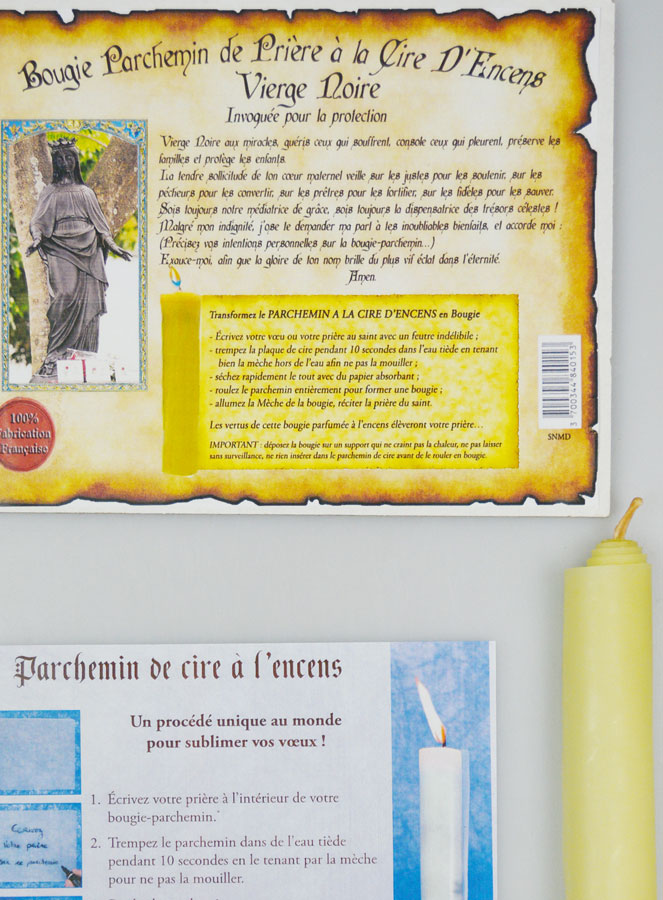 Bougie Parchemin de Prière à La Cire d'Encens - Vierge Noire (pic 4)