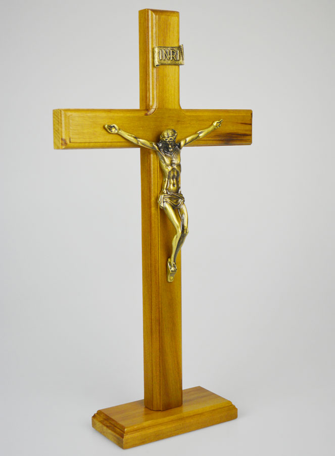 Crucifix en Bois Avec Socle Amovible - 37cm (pic 2)