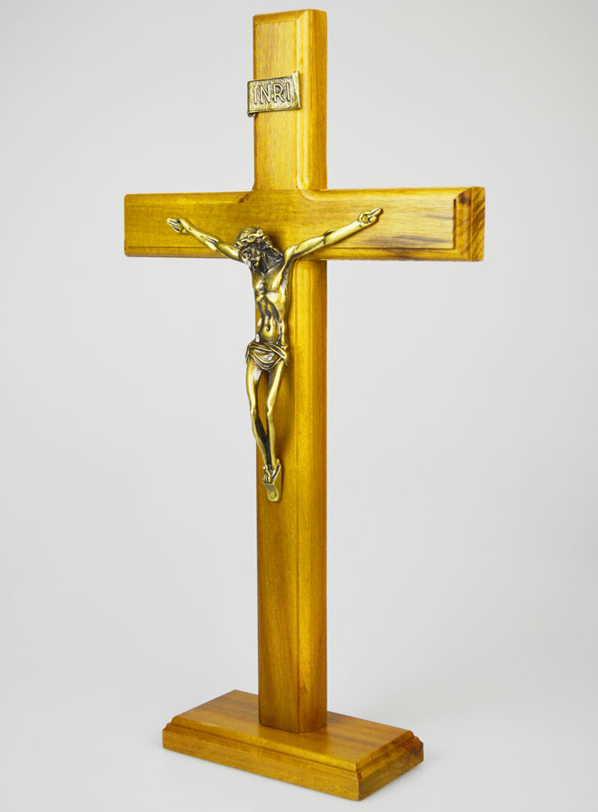 Crucifix en Bois Avec Socle Amovible - 37cm (pic 3)