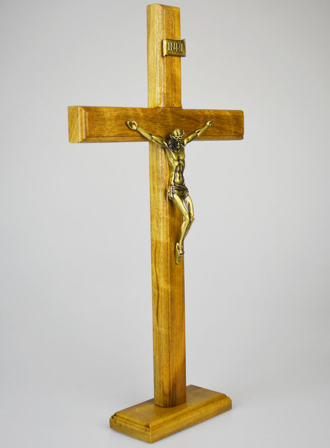 Crucifix en Bois Avec Socle Amovible - 42cm (pic 3)