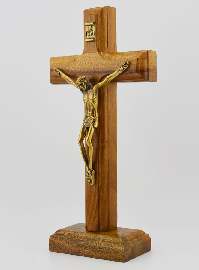 Crucifix en Bois Avec Socle Amovible - 17cm (pic 2)