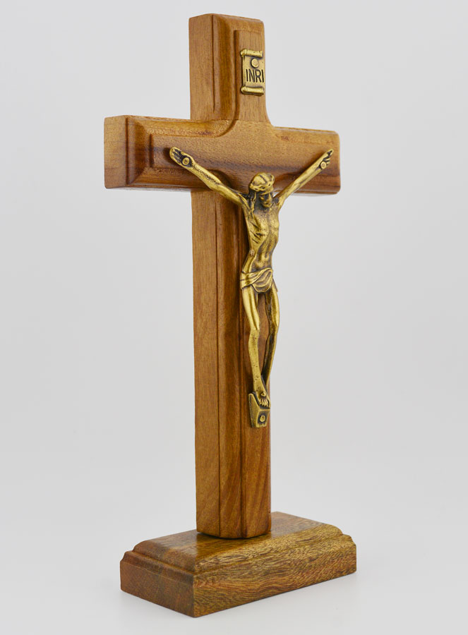 Crucifix en Bois Avec Socle Amovible - 17cm (pic 3)
