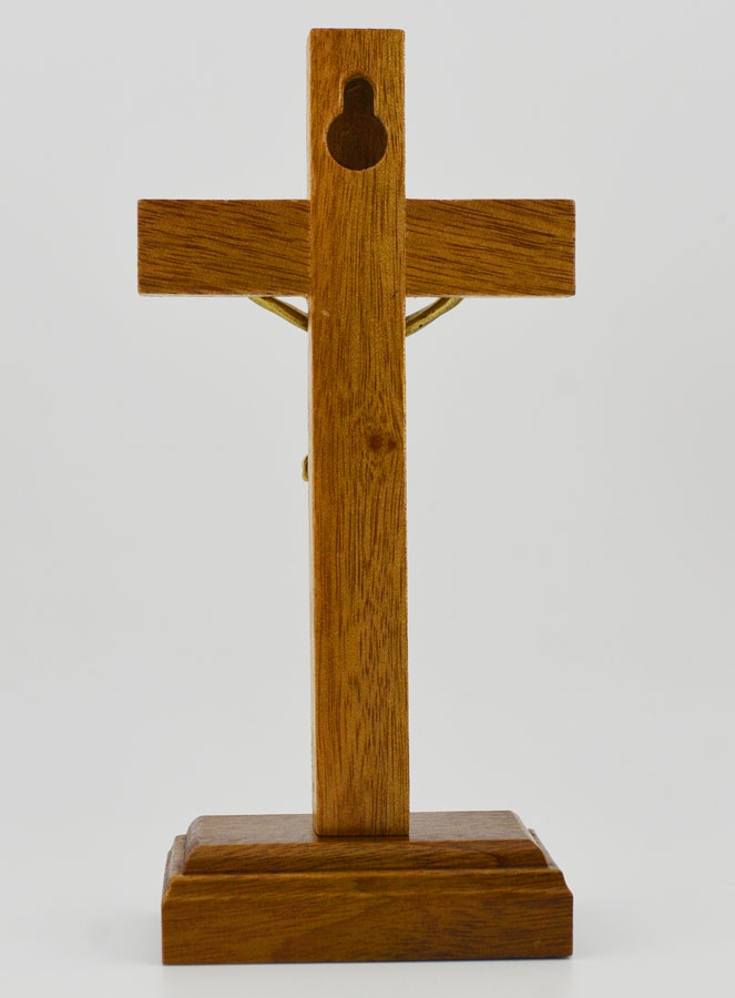 Crucifix en Bois Sur Socle Amovible - 14cm (pic 4)
