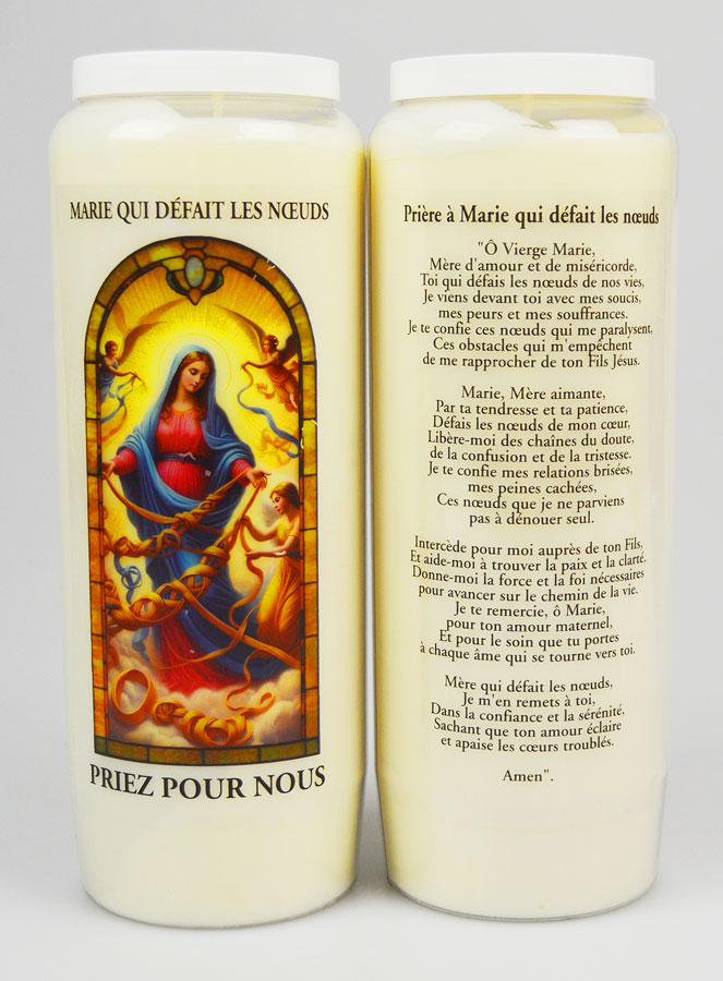 Bougie de Neuvaine Pour les Noeuds de la Vie + Prière au dos (pic 1)