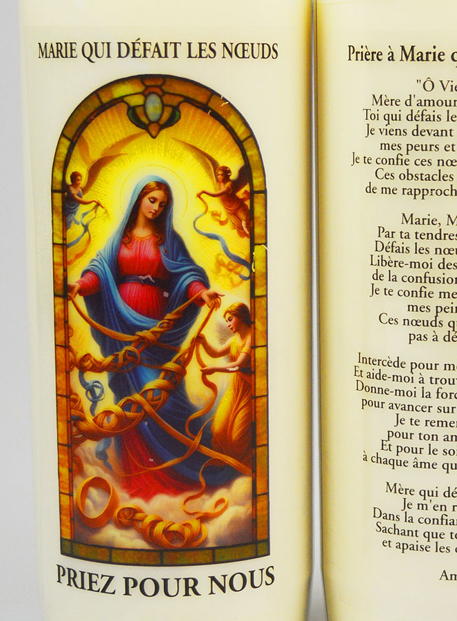 Bougie de Neuvaine Pour les Noeuds de la Vie + Prière au dos (pic 2)