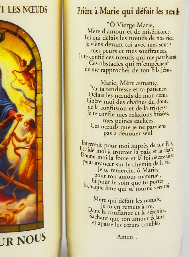 Bougie de Neuvaine Pour les Noeuds de la Vie + Prière au dos (pic 3)