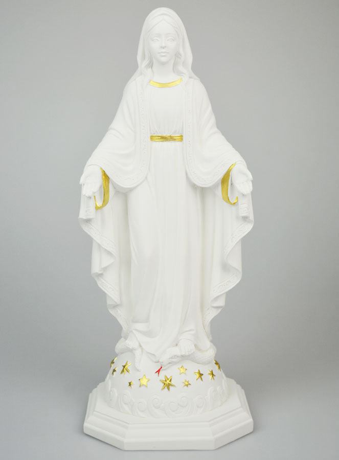 Statue Religieuse Vierge Marie sur Socle 35cm (pic 1)