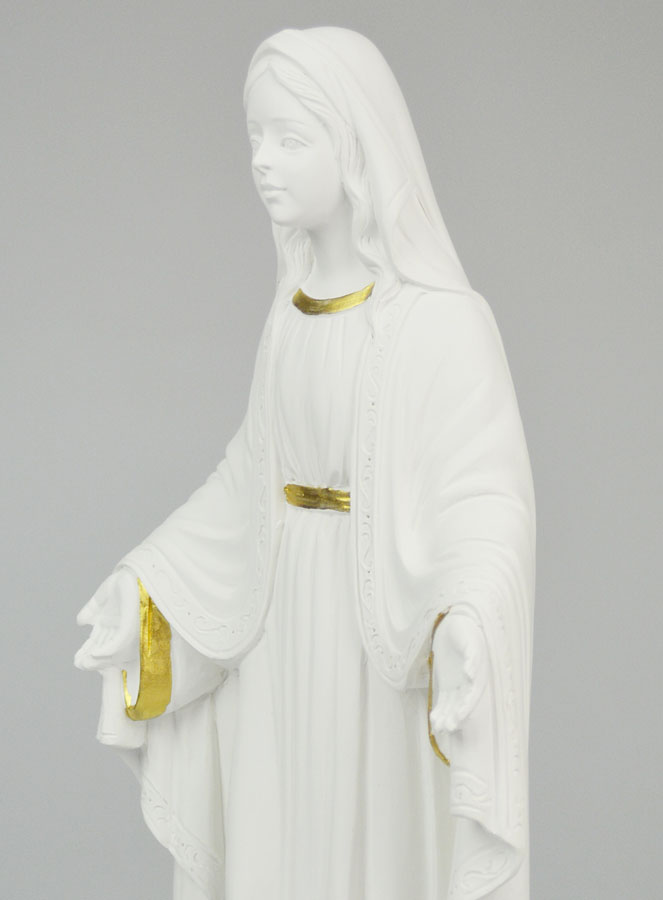 Statue Religieuse Vierge Marie sur Socle 35cm (pic 4)