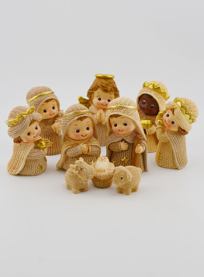 Crèche de Noël Enfantine 10 Santons - 5cm (pic 1)