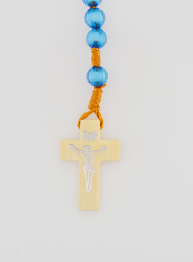 Chapelet en Perles Translucides sur Corde - Bleu (pic 3)