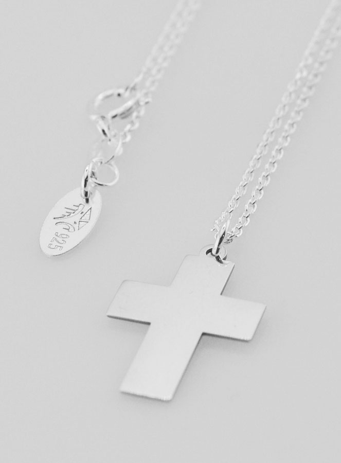 Collier Religieux & Croix Pleine - Argent 925/1000 (pic 1)
