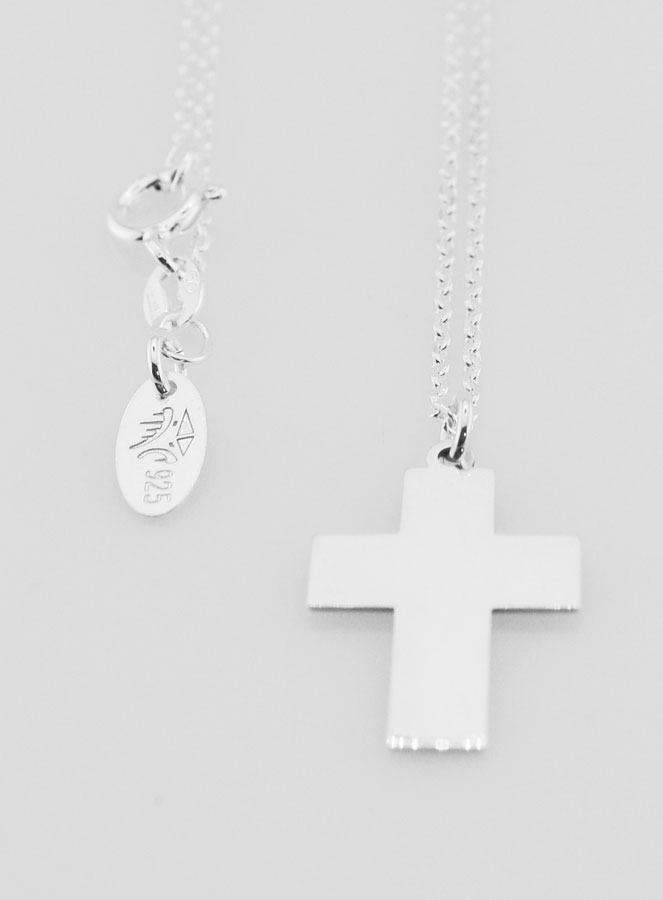 Collier Religieux & Croix Pleine - Argent 925/1000 (pic 2)