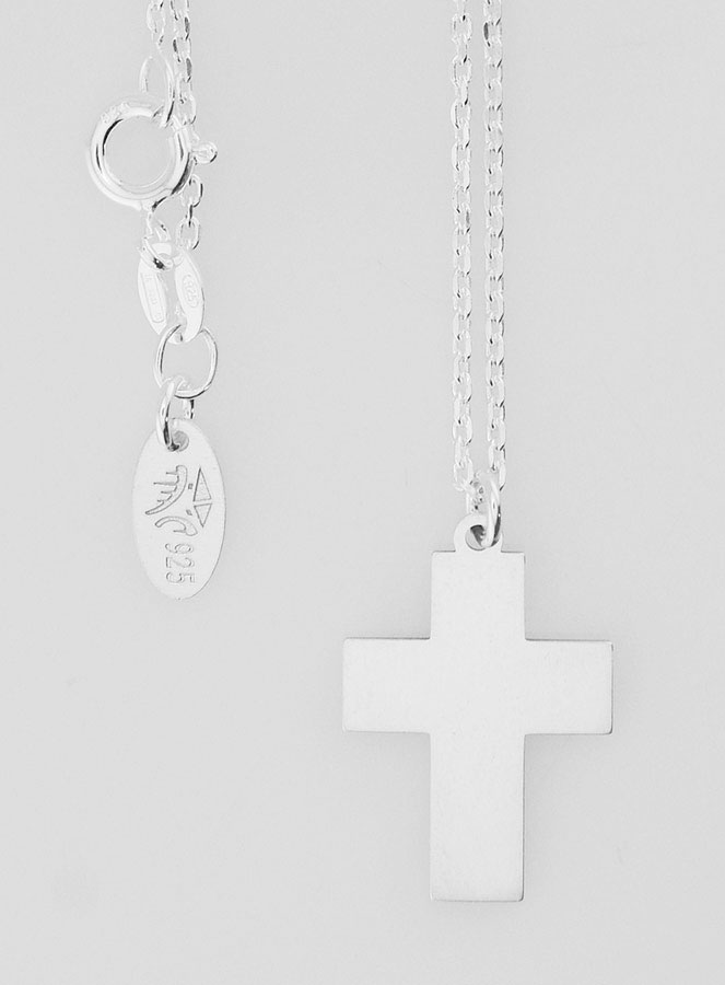 Collier Religieux & Croix Pleine - Argent 925/1000 (pic 3)