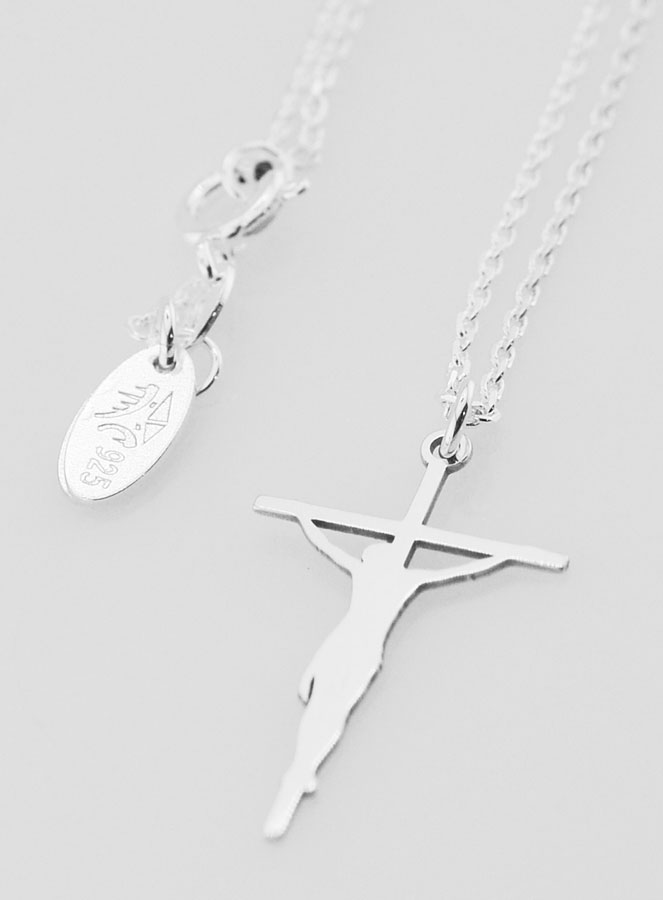 Collier Religieux & Croix Silhouette - Argent 925/1000 (pic 1)