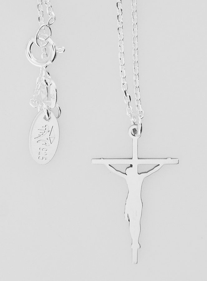 Collier Religieux & Croix Silhouette - Argent 925/1000 (pic 3)