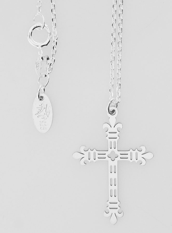 Collier Religieux & Croix Royale - Argent 925/1000 (pic 1)