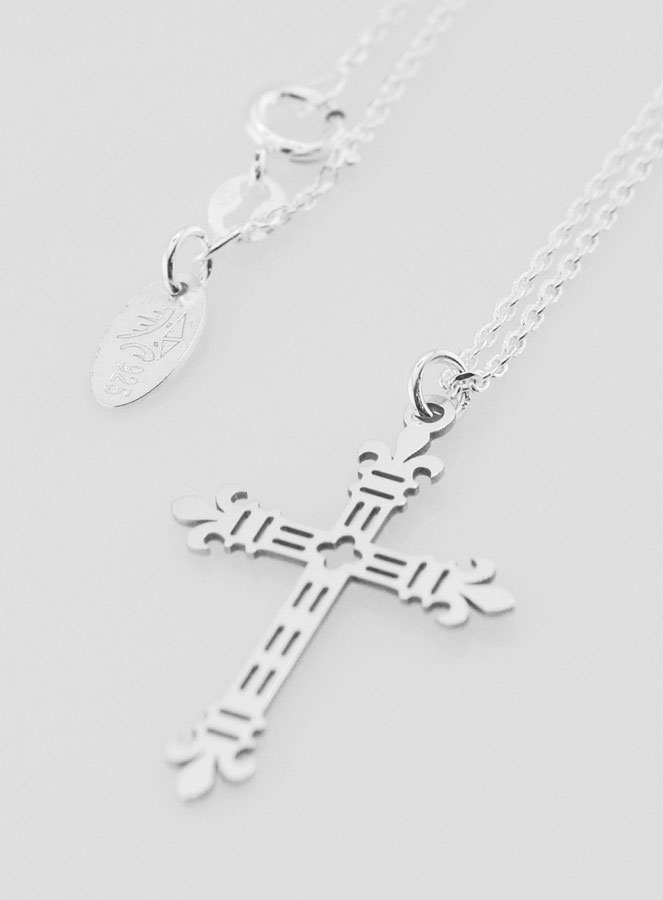 Collier Religieux & Croix Royale - Argent 925/1000 (pic 3)