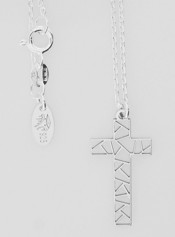 Collier Religieux & Croix Ajourée Géométrique - Argent (pic 1)