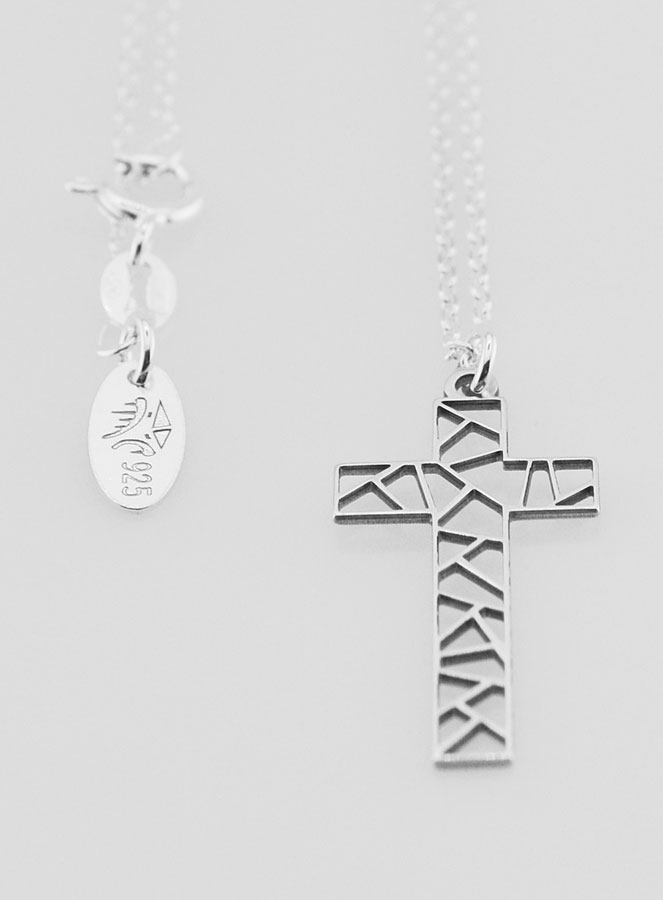 Collier Religieux & Croix Ajourée Géométrique - Argent (pic 2)