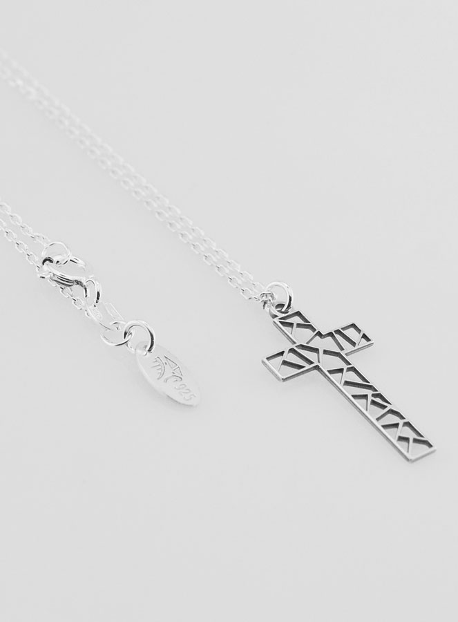 Collier Religieux & Croix Ajourée Géométrique - Argent (pic 4)