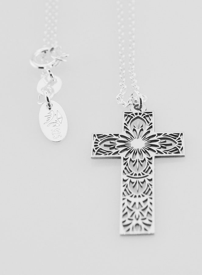 Collier Religieux & Croix Ajourée Mandala - Argent (pic 2)