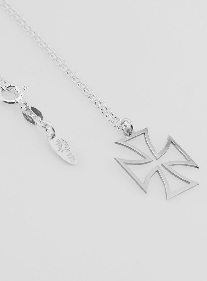 Collier Religieux & Croix Templiers Contour - Argent 925/1000 (pic 4)
