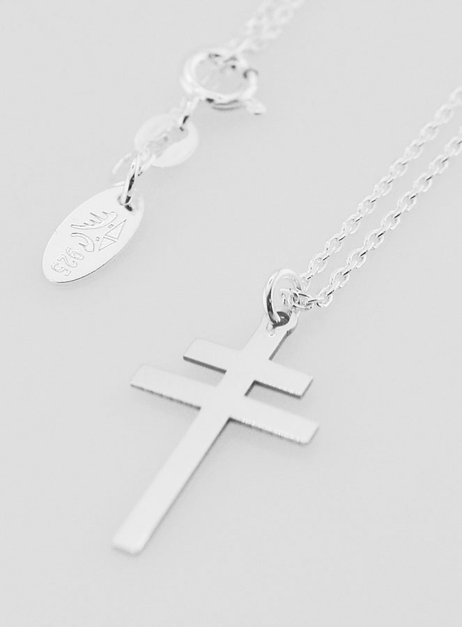Collier Religieux & Croix de Lorraine - Argent 925/1000 (pic 3)