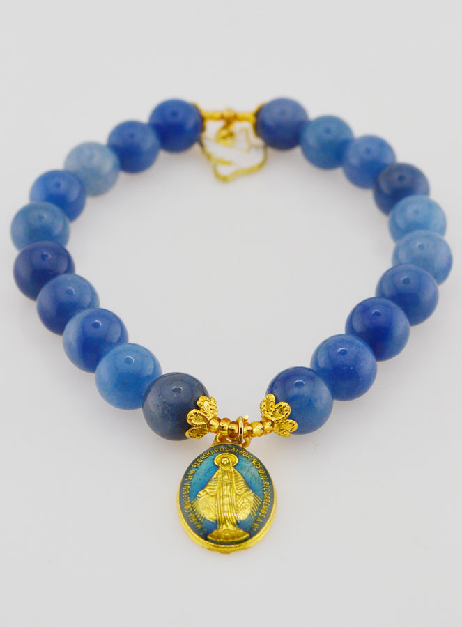 Bracelet en Pierres Naturelles d'Aventurine Bleue - Miraculeuse (pic 2)
