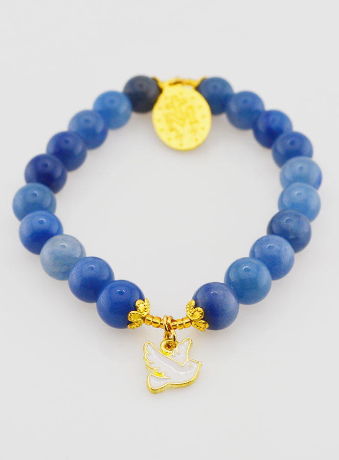 Bracelet en Pierres Naturelles d'Aventurine Bleue - Miraculeuse (pic 3)