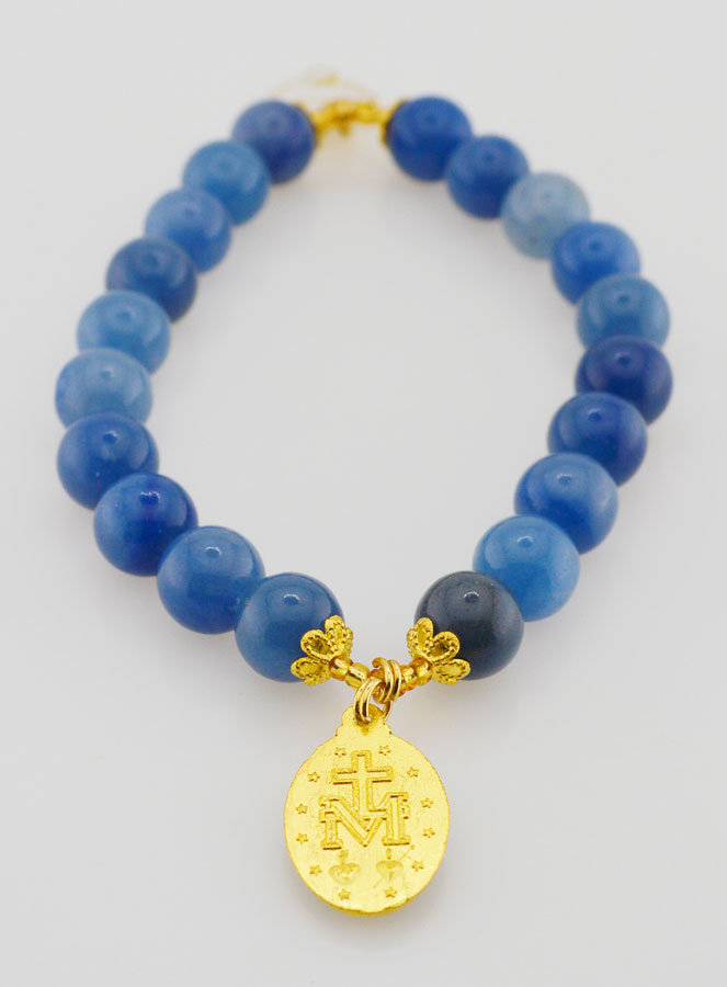 Bracelet en Pierres Naturelles d'Aventurine Bleue - Miraculeuse (pic 4)