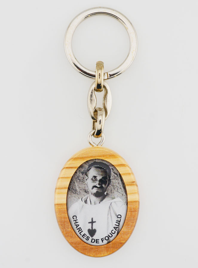 Porte-clés en Bois d'Olivier - Saint Charles de Foucauld (pic 1)