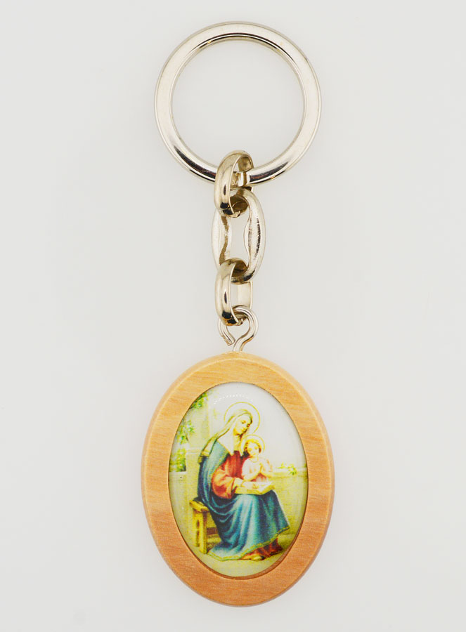 Porte-clés en Bois d'Olivier - Sainte Anne (pic 1)