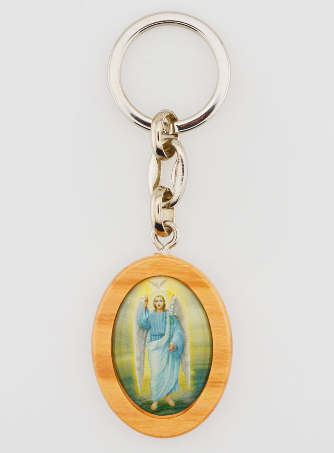 Porte-clés en Bois d'Olivier - Saint Gabriel (pic 1)