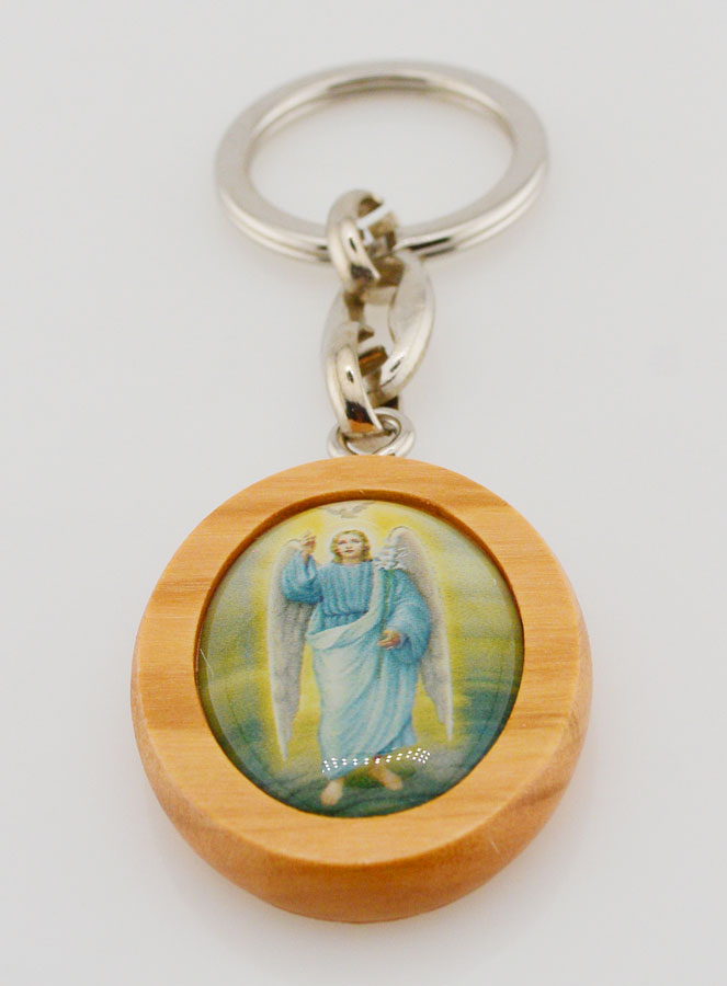 Porte-clés en Bois d'Olivier - Saint Gabriel (pic 2)