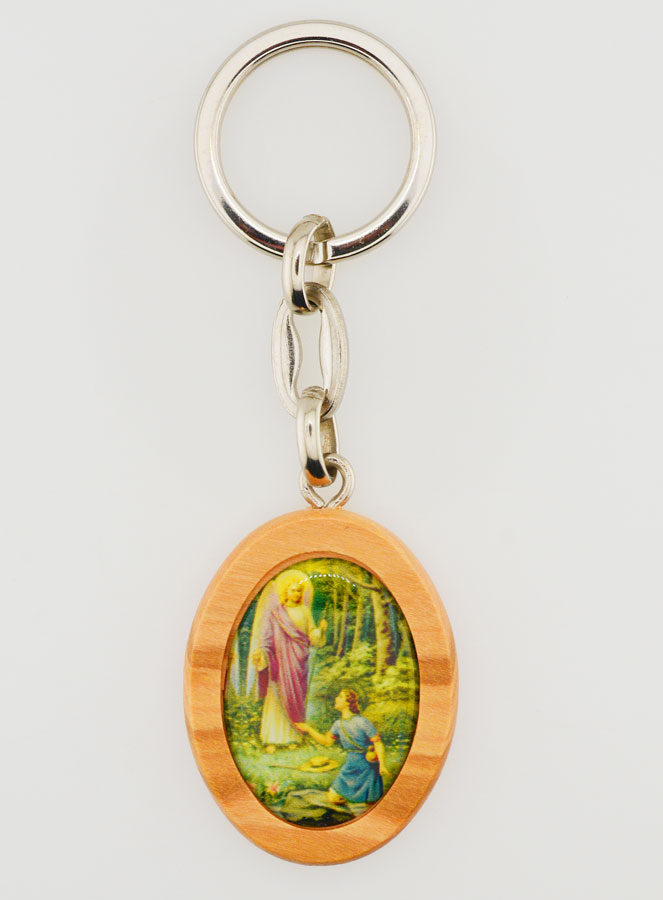 Porte-clés en Bois d'Olivier - Saint Raphaël (pic 1)
