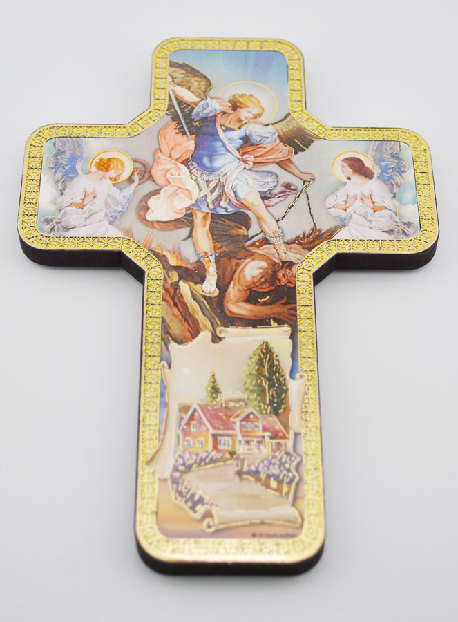 Icône Saint Michel Archange - Croix 18cm (pic 2)