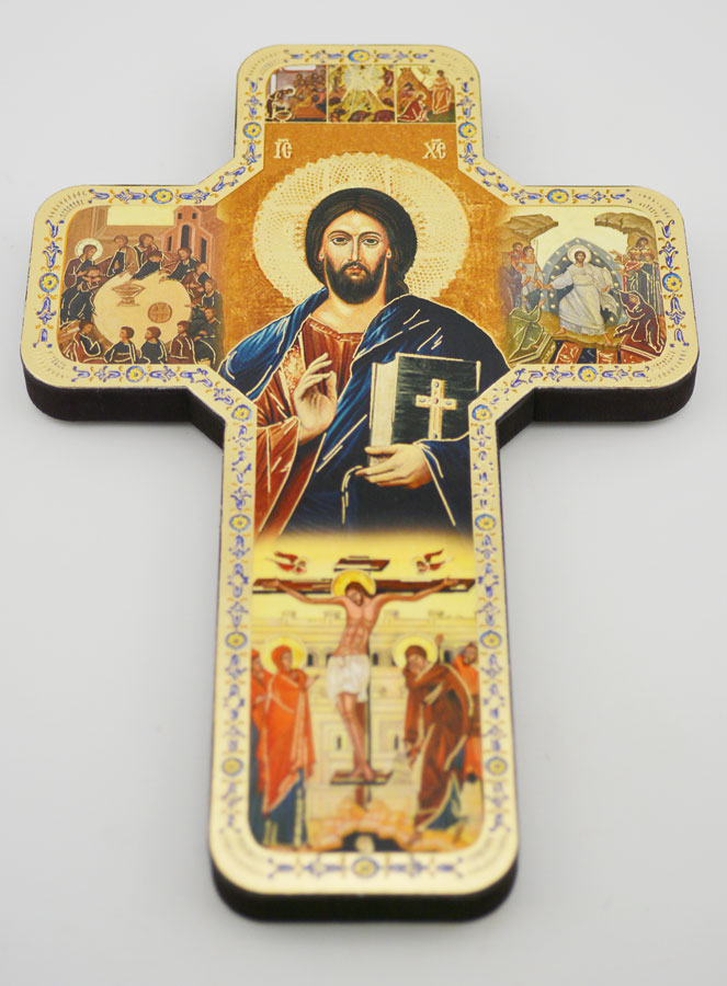 Icône Christ Pantocrator - Croix 18cm (pic 2)