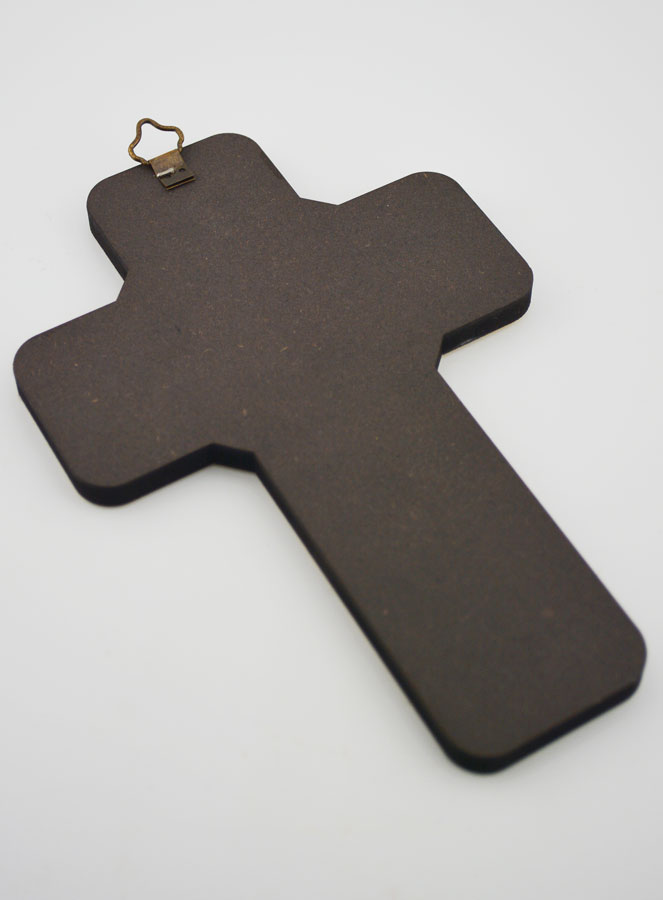 Croix Icône en Bois Vierge à l'Enfant - 18cm (pic 4)