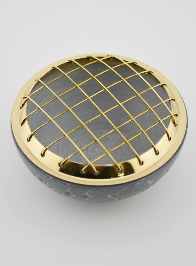 Brûle-Encens en Stéatite Avec Grille Laiton - 9cm (pic 2)