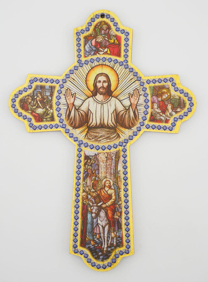 Croix de l'Accueil en Bois Avec Notice - 14cm (pic 1)