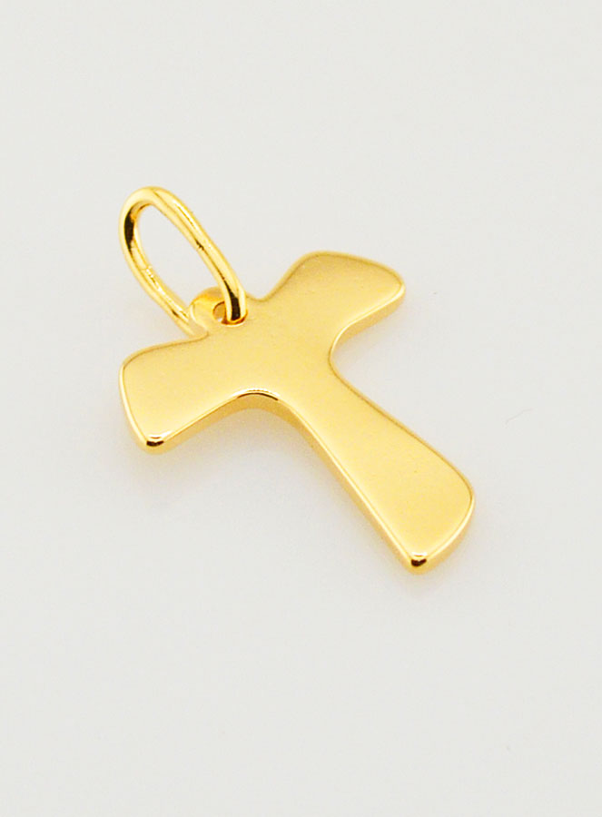 Pendentif Croix de Tau en Plaqué Or - 19mm (pic 3)