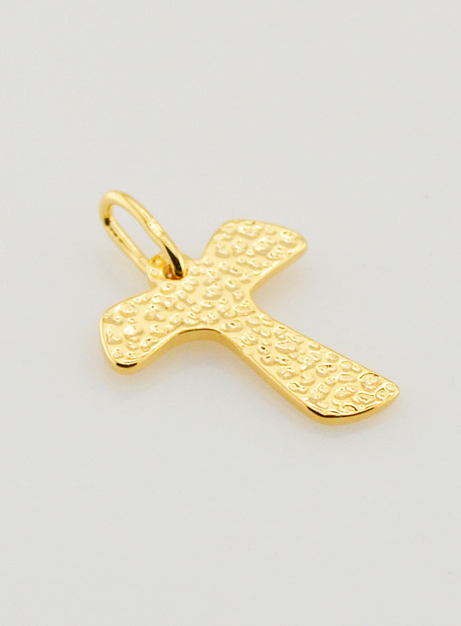 Pendentif Croix de Tau en Plaqué Or - 19mm (pic 4)