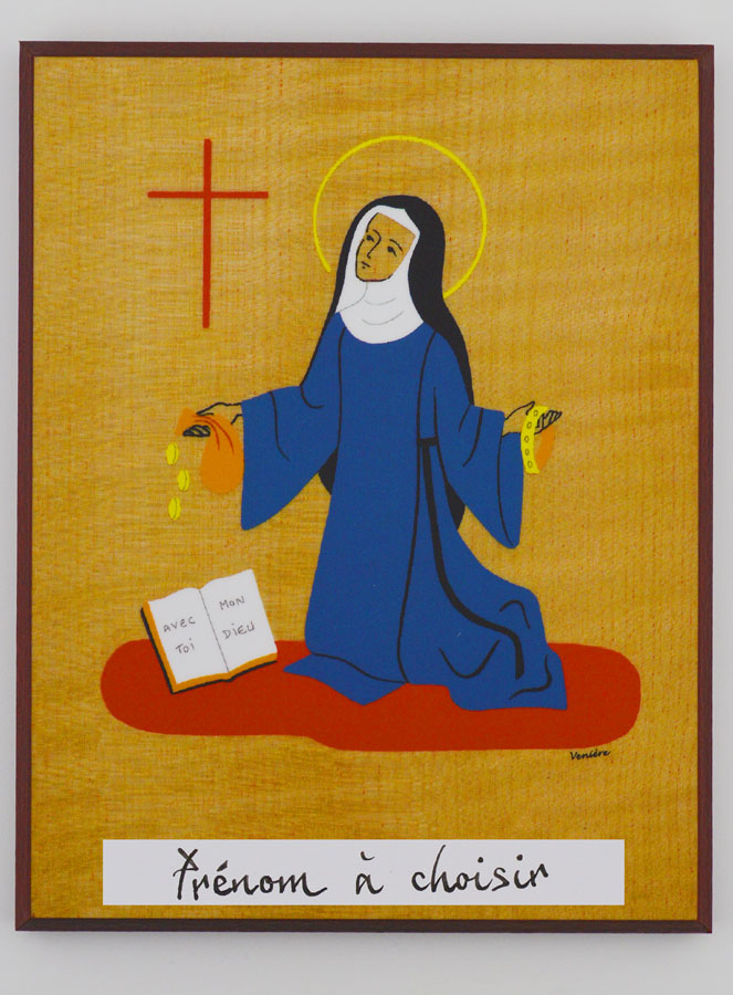 Icône Cadre Saint et Prénom Fille au Choix - Artisanat Monastique (pic 1)