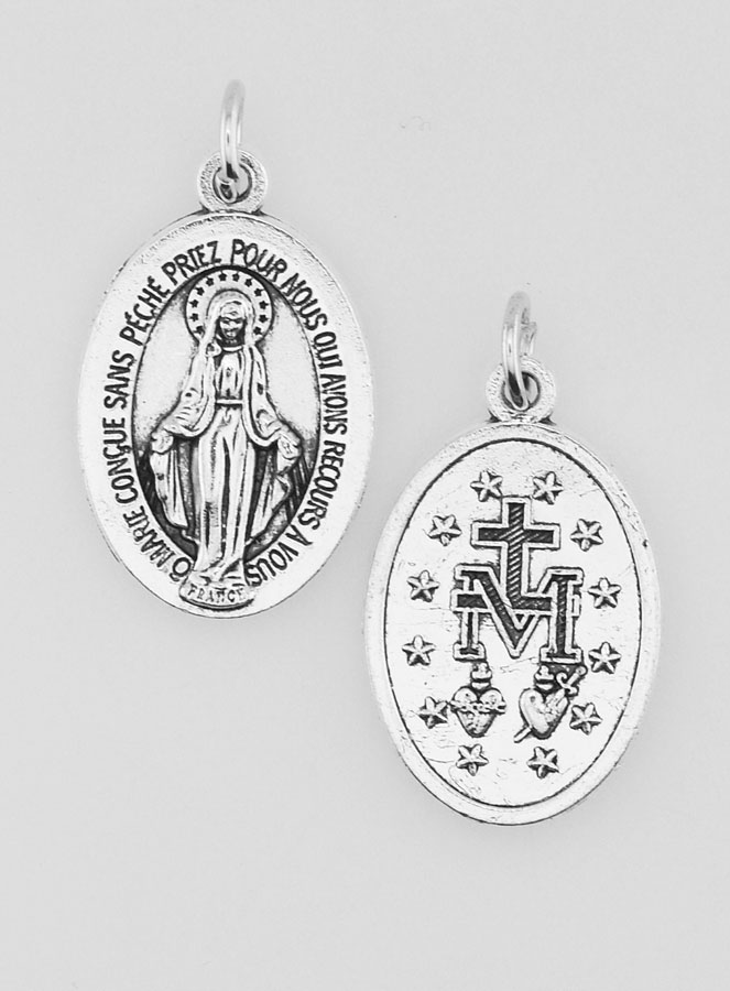 Médaille Miraculeuse Argenté 22mm - Prière en Français (pic 1)