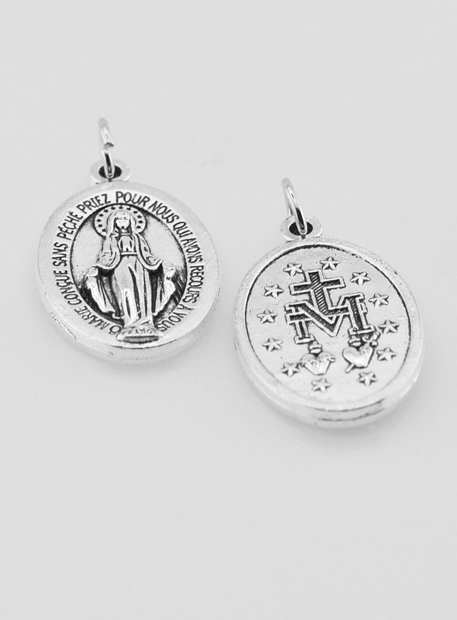 Médaille Miraculeuse Argenté 22mm - Prière en Français (pic 2)