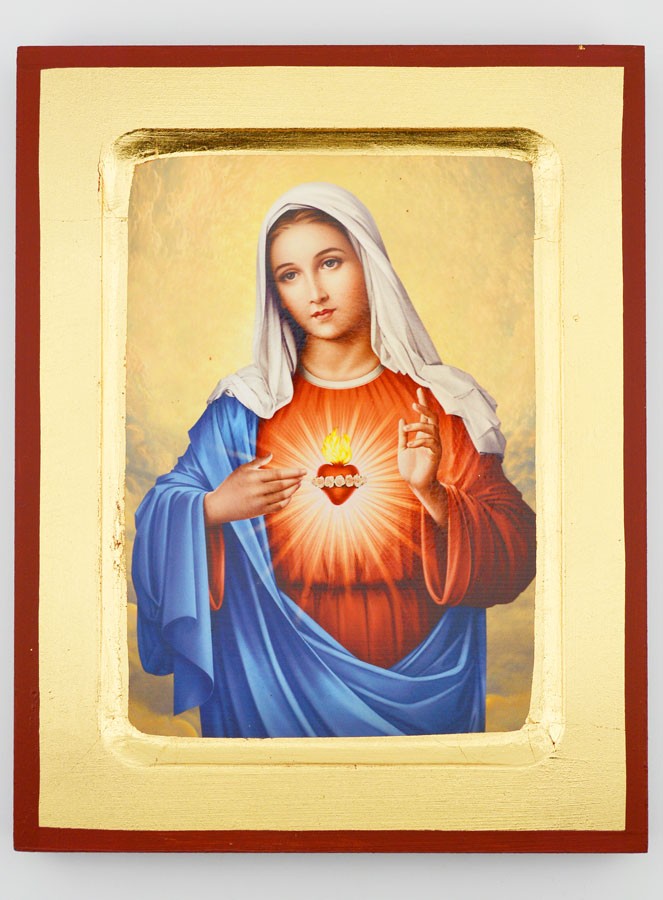 Icône Religieuse du Coeur Immaculé de Marie - 18cm (pic 1)