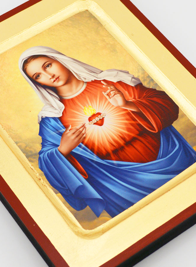 Icône Religieuse du Coeur Immaculé de Marie - 18cm (pic 3)