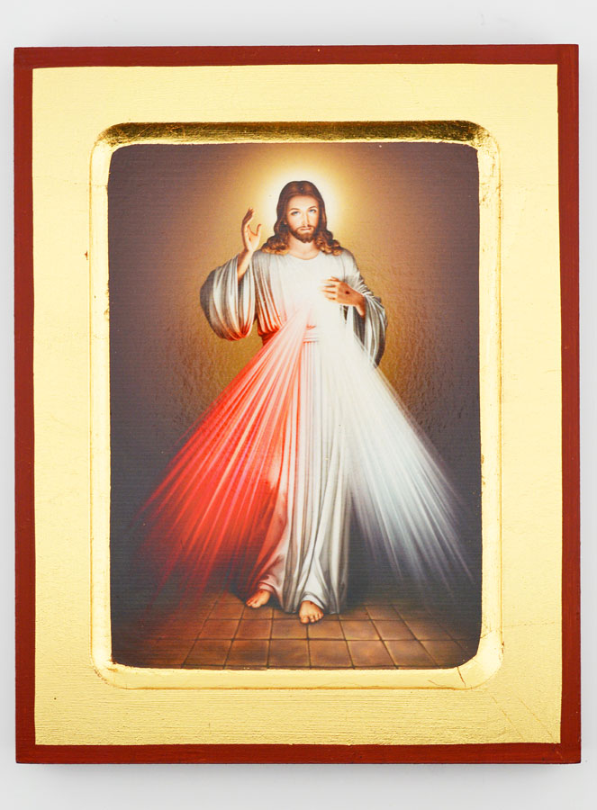 Icône Religieuse du Christ Miséricordieux - 18cm (pic 1)