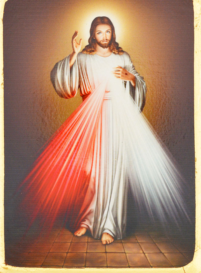 Icône Religieuse du Christ Miséricordieux - 18cm (pic 3)
